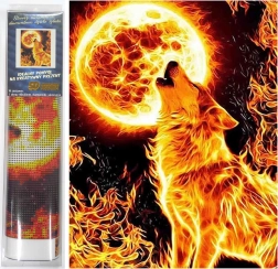 Diamantna slika Ognjeni lunin mrk 30x40 cm