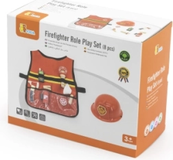 viga gasilski preobleček za otroke z jopičem in lesenimi dodatki, 8 delov