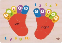 Lesena izobraževalna sestavljanka TOOKY TOY - Učenje številk in barv