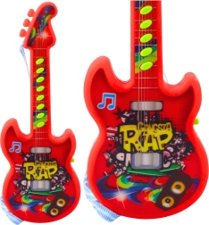 Otroška električna kitara z melodijami in solmizacijo rdeča