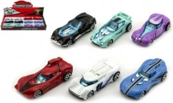 Kovinski športni avtomobilček 8 cm na vztrajnik – mešanica barv, 12 kosov v škatli