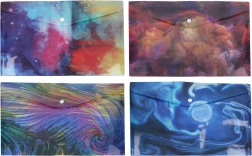 Plastična mapa za dokumente z gumbom A4, mešane barve