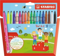 Flomastri STABILO Trio A–Z – set 18 barv