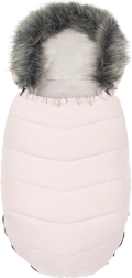 Otroška zimska vreča s krznom dusty pink NEW BABY