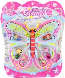 Lesene perlice za otroke – komplet z motivom metuljčka