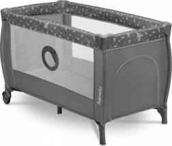 Lionelo otroška prenosna posteljica Stefi Plus siva bela