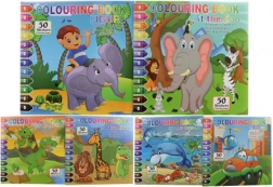 Pobarvanke z nalepkami – barvanje po številkah, 5 listov in 2 pola nalepk