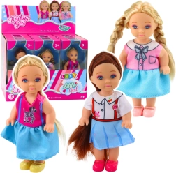 Mini punčka KAIBIBI z dolgimi lasmi, barvitimi oblačili, 12 cm