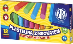 Astra plastelin z bleščicami – 12 barv