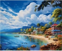 Diamantno slikanje Sončna obala 30x40 cm