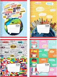 šolski zvezek A5, 30 listov, črtni – slovarček 8 mm