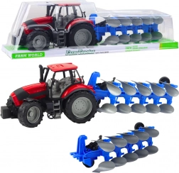 Traktor s plugom rdeč 50 cm