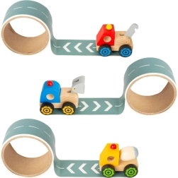 Small Foot leseni avtomobil s cestnim lepilnim trakom