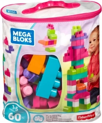 MEGA BLOKS velika torba s 60 velikimi kockami, rožnata