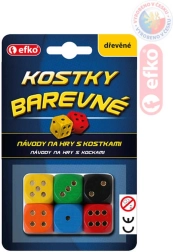 EFKO wooden colored dice (6 pcs)