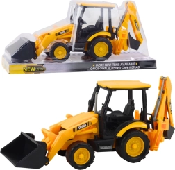 Gradbeni bager z dvema žlicama – rumen