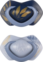 Canpol babies silikonski simetrični dudelj Light Touch Gold, 18m+, 2 kosa, moder