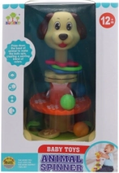 Vrtavka s kroglicami – kužek, plastična igrača za najmlajše