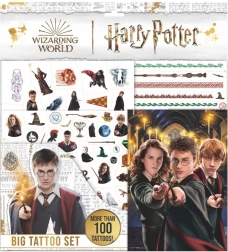 Velik komplet tetovaž HARRY POTTER z barvankami v vrečki