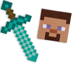 Minecraft kostum za noč čarovnic in pust – diamantni meč in maska Steve od disguise
