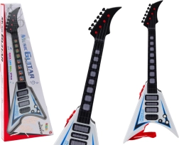 Otroška električna kitara s svetlobnimi efekti in melodijami – bela