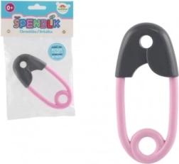 Ropotuljica za dojenčke v obliki sponke, siva in roza