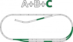 Roco Line set tirov C s podložjem – vzporedni odsek H0