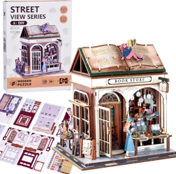 Lesene 3D sestavljanke knjigarna z lučko, 148 kosov