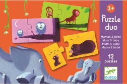 Sestavljanka Djeco Živalske mamice in mladiči 12x2 kosov