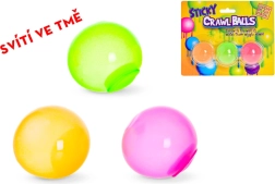 Sticky glowing anti-stress balls 4 cm, set of 3