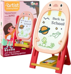 Dvostranska magnetna tabla z igrami za otroke roza