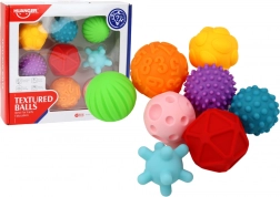 Senzorične žogice različnih tekstur, 8 kosov, barvite