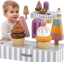 VIGA PolarB leseni sladoledi na stojalu – set 5 kosov