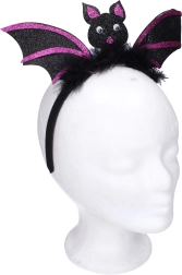 Pustni komplet – naglavni trak z netopirjem, vijoličen