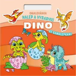pobarvanka kvadrat lepi in barvaj dino