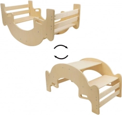 Piknik miza in gugalnica 2v1 naravna