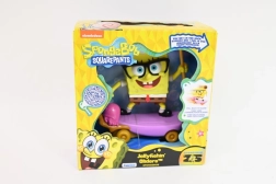 SpongeBob SquarePants figure on a skateboard with a jellyfish