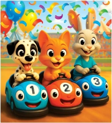 Lesene sestavljanke Srečna dirka 20 kosov WOODEN CITY