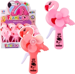 Ročni ventilator flamingo – rožnat