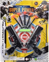 Otroška pištola s tarčo – komplet z dvema pištolama in priseskovimi naboji