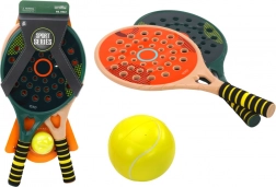 Set 2 loparjev Padel Green Beige PU Ball Yellow za otroke za igre