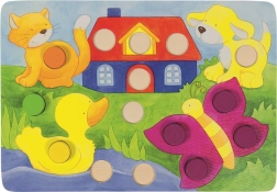 GOKI Vstavljanka s kocko Barve