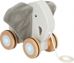 Lesena vlečna igrača Slon s šelestečimi ušeski