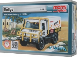 Gradbeni set Monti System MS 17 Rally Mercedes 1:48 v škatli 22x15x6 cm