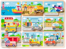 Lesena sestavljanka na temo prometa