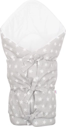 Klasična zavezovalna zibelka New Baby Zvezdice sivo-bela