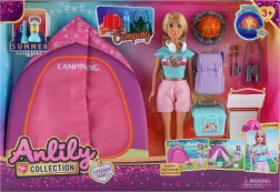 Punčka s šotorom in učinki set 30 cm