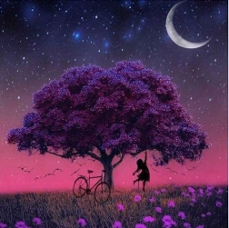 Diamantno slikanje 5D – drevo, komplet 30 × 30 cm