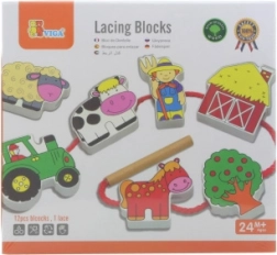 VIGA Leseni prepletalni kmetijski bloki Montessori
