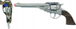 Kavbojski srebrni kovinski revolver - 8 strelov